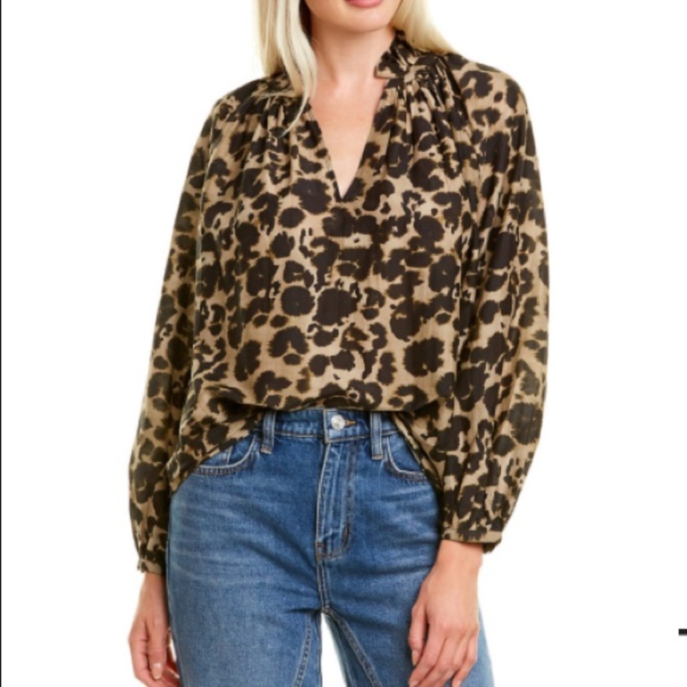 NWT Current/Elliott The Annabelle Silk-Blend Top 2